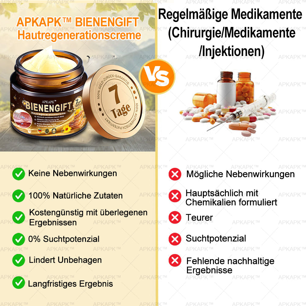 APKAPK™ Krém na regeneráciu pleti s včelím jedom 🧑⚕️Ošetrenie kožných problémov zahŕňa: vekové škvrny, jazvy, bradavice, kožné výrastky, furunkly, akné, ekzémy, psoriázu, akné inversa, vrásky, starnutie pleti a ďalšie.🔥